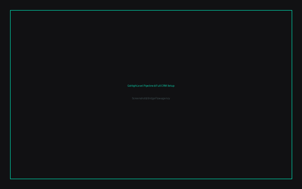 GoHighLevel Pipeline — Full CRM Setup